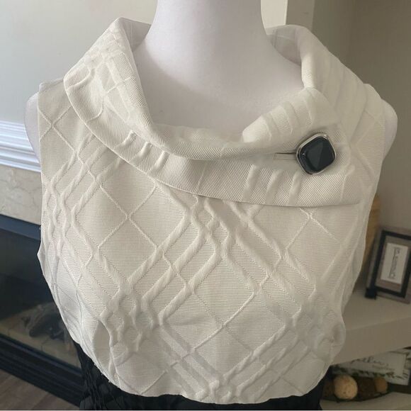 90's Vintage Tahari Arthur S Levine Sheath Dress Women Size 6 Black White Retro - Picture 4 of 10